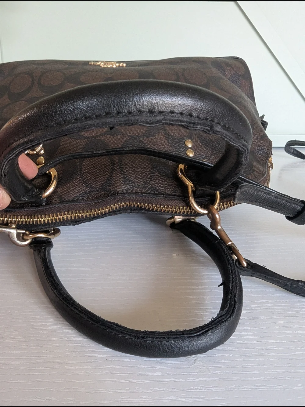 Coach Katy Satchel in Signature Canvas (Style 2558). This classic dome-shaped